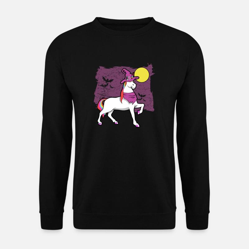 Hexe Einhorn Halloween - Unisex Pullover - Schwarz