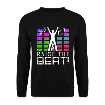 Beat loud volume music party celebration alcohol - Unisex Sweatshirt - black - Front - Alina (178cm) & Michal (187cm)