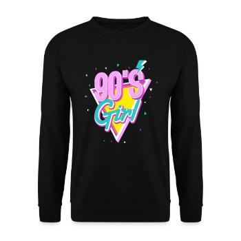 90er 90s girl girl party femmes cadeau - Sweat-shirt Unisexe - noir - Devant - Alina (178cm) & Michal (187cm)