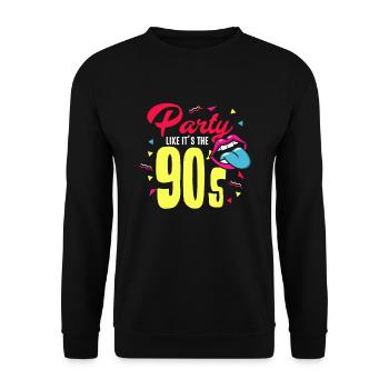 90 Party Like is’the 90s Idée cadeau - Sweat-shirt Unisexe - noir - Devant - Alina (178cm) & Michal (187cm)