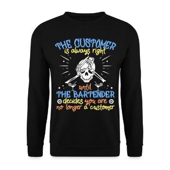 Kellner Kellnerin Barmann Barfrau Barkeeper Shirt - Unisex Pullover - Schwarz - Vorne - Alina (178cm) & Michal (187cm)