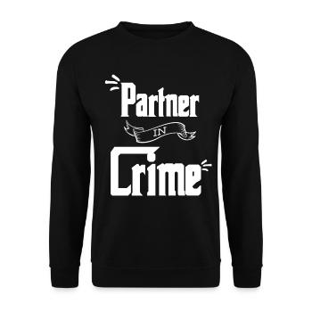 partner in crime - Unisex Pullover - Schwarz - Vorne - Alina (178cm) & Michal (187cm)