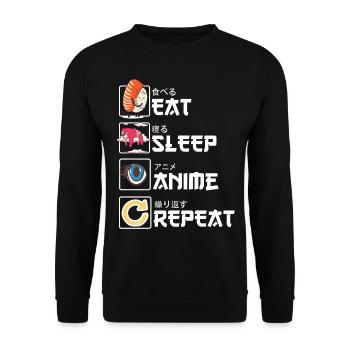 Anime Shirt - Unisex Pullover - Schwarz - Vorne - Alina (178cm) & Michal (187cm)