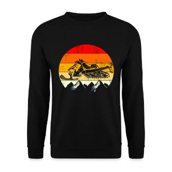Vintage retro snowmobile - Unisex Sweatshirt - black - Front - Alina (178cm) & Michal (187cm)