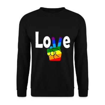 Gay Pride Gift - Unisex Sweatshirt - black - Front - Alina (178cm) & Michal (187cm)