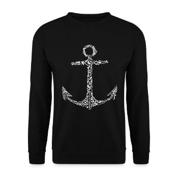 Anker - Segeln - Unisex Pullover - Schwarz - Vorne - Alina (178cm) & Michal (187cm)