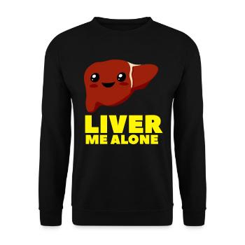 Kawaii joke cartoon liver - Unisex Sweatshirt - black - Front - Alina (178cm) & Michal (187cm)