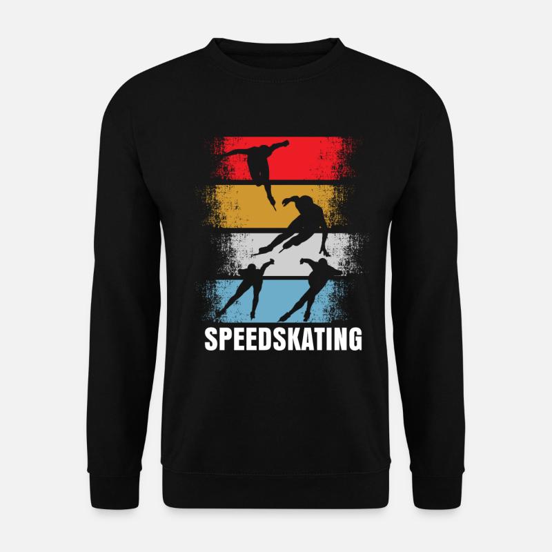 Eisschnelllauf Retro - Unisex Pullover - Schwarz