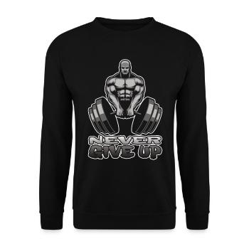 Bodybuilder Fitness Body Gym Muscle Man Cadeau - Sweat-shirt Unisexe - noir - Devant - Alina (178cm) & Michal (187cm)