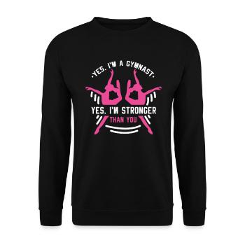 Gymnastik Turnen Turner Fitness Akrobatik Aerobic - Unisex Pullover - Schwarz - Vorne - Alina (178cm) & Michal (187cm)