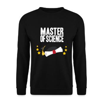 Master of Science Abschluss Uni Diplom Studium - Unisex Pullover - Schwarz - Vorne - Alina (178cm) & Michal (187cm)