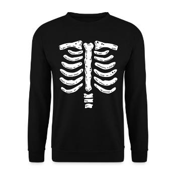 Knochen Skelett Halloween Kostüm - Unisex Pullover - Schwarz - Vorne - Alina (178cm) & Michal (187cm)