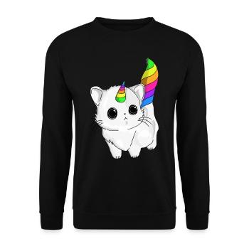 Caticorn cute cat unicorn - Unisex Sweatshirt - black - Front - Alina (178cm) & Michal (187cm)