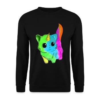 Caticorn cute cat unicorn - Unisex Sweatshirt - black - Front - Alina (178cm) & Michal (187cm)