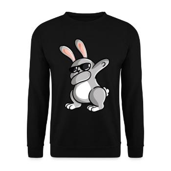 Dabbing Rabbit Bunny Dab Easter Bunny - Unisex Sweatshirt - black - Front - Alina (178cm) & Michal (187cm)
