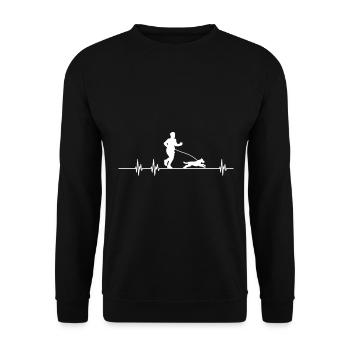 Le rythme cardiaque de Canicros - Sweat-shirt Unisexe - noir - Devant - Alina (178cm) & Michal (187cm)