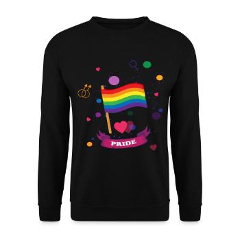 Gay Pride Gift - Unisex Sweatshirt - black - Front - Alina (178cm) & Michal (187cm)