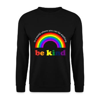 Gay Pride Gift - Unisex Sweatshirt - black - Front - Alina (178cm) & Michal (187cm)