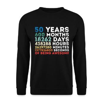 50th Birthday - 1970 Vintage Classic 70s Gift - Unisex Sweatshirt - black - Front - Alina (178cm) & Michal (187cm)