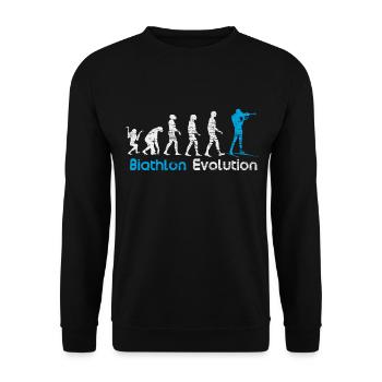 Biathlon Evolution Wintersport Geschenk - Unisex Pullover - Schwarz - Vorne - Alina (178cm) & Michal (187cm)