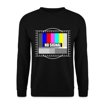 No signal Oldschool TV TV - Unisex Sweatshirt - black - Front - Alina (178cm) & Michal (187cm)