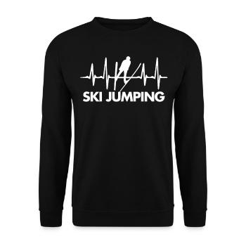 Saut à ski Battement de coeur - Sweat-shirt Unisexe - noir - Devant - Alina (178cm) & Michal (187cm)