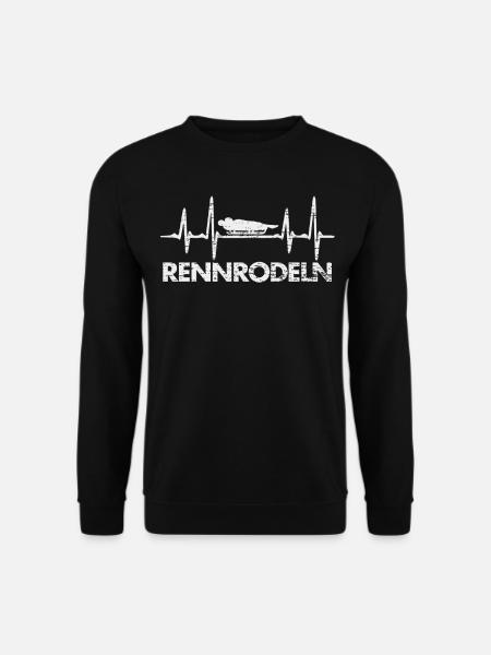 Rennrodeln Herzschlag Geschenk - Unisex Pullover - Schwarz