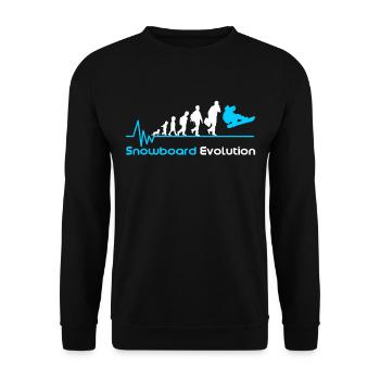 Snowboard Evolution Geburt - Unisex Pullover - Schwarz - Vorne - Alina (178cm) & Michal (187cm)