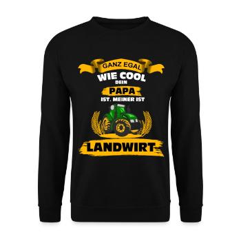 Farmer | Farmer | my dad is a farmer - Unisex Sweatshirt - black - Front - Alina (178cm) & Michal (187cm)