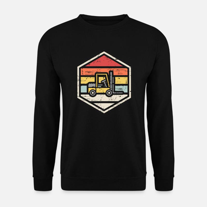 Retro Abzeichen Gabelstapler - Unisex Pullover - Schwarz