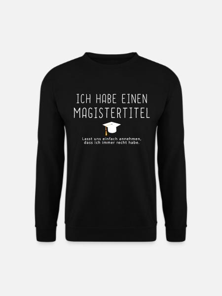 Sponsionshut Motiv Sponsion Magister Hut Geschenk - Unisex Pullover - Schwarz