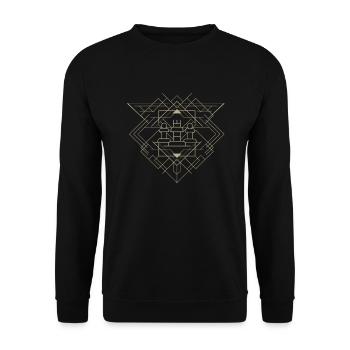 Art Deco Chess Rook - Unisex Sweatshirt - black - Front - Alina (178cm) & Michal (187cm)