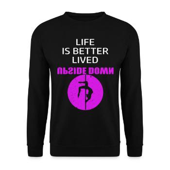 Pole Dance Geschenk - Unisex Pullover - Schwarz - Vorne - Alina (178cm) & Michal (187cm)