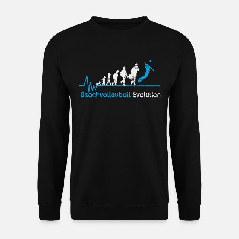 Beachvolleyball Geburt Puls Geschenk - Unisex Pullover - Schwarz