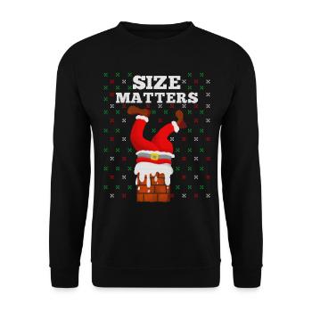Lustig Weihnachten Geschenk T-Shirt Weihnachtsmann - Unisex Pullover - Schwarz - Vorne - Alina (178cm) & Michal (187cm)