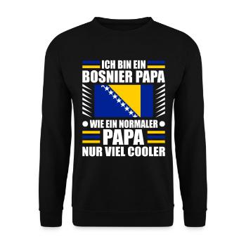 Bosnier Bosnien Papa Bosnischer Vater - Unisex Pullover - Schwarz - Vorne - Alina (178cm) & Michal (187cm)