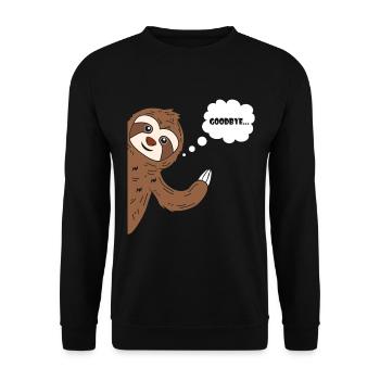 Au revoir paresseux paresseux saluant au revoir - Sweat-shirt Unisexe - noir - Devant - Alina (178cm) & Michal (187cm)