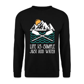 Kajak - Das Leben Ist Einfach Kanu Paddel Geschenk - Unisex Pullover - Schwarz - Vorne - Alina (178cm) & Michal (187cm)