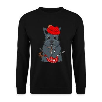 Bagpipe Scottish Terrier bagpipe bulkhead - Unisex Sweatshirt - black - Front - Alina (178cm) & Michal (187cm)