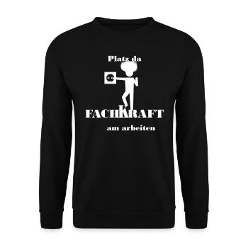 Elektriker Lichttechniker Elektroniker Fach - Unisex Pullover - Schwarz - Vorne - Alina (178cm) & Michal (187cm)
