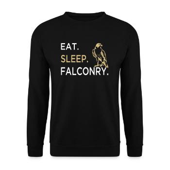 Falknerei Falke Adler Beizjagd Greifvogel Beruf - Unisex Pullover - Schwarz - Vorne - Alina (178cm) & Michal (187cm)
