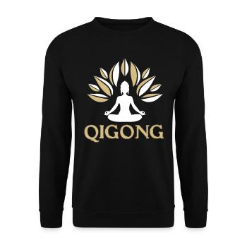 Qigong Qi Gong Tai Chi Thai Chi Chigong Yoga - Unisex Pullover - Schwarz - Vorne - Alina (178cm) & Michal (187cm)