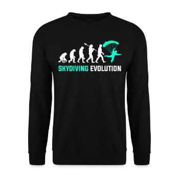 Fallschirmspringen Evolution - Unisex Pullover - Schwarz - Vorne - Alina (178cm) & Michal (187cm)