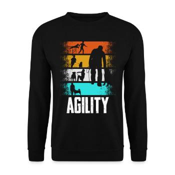 Agility Retro - Unisex Sweatshirt - black - Front - Alina (178cm) & Michal (187cm)