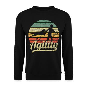 Parkour Agility Chien Sport Rétro - Sweat-shirt Unisexe - noir - Devant - Alina (178cm) & Michal (187cm)