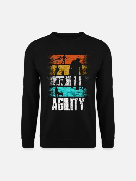 Agility Retro Hundeturnier Geschenk - Unisex Pullover - Schwarz