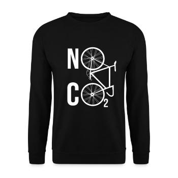 Klima Co2 Fahrrad Radsport Umweltschutz - Unisex Pullover - Schwarz - Vorne - Alina (178cm) & Michal (187cm)