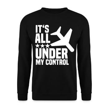 Pilot Flugzeug Cockpit Flugbegleiter Stewardess - Unisex Pullover - Schwarz - Vorne - Alina (178cm) & Michal (187cm)