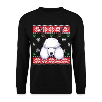 Pull de Noël laid chien caniche - Sweat-shirt Unisexe - noir - Devant - Alina (178cm) & Michal (187cm)
