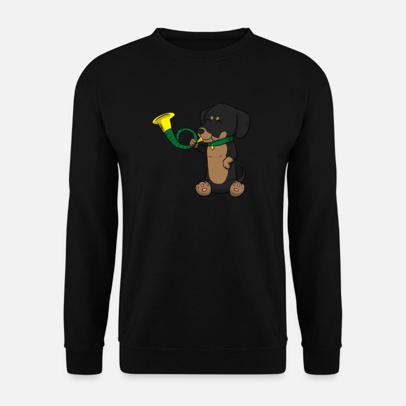 Hund Jagdhorn Dachshund Horn - Unisex Pullover - Schwarz